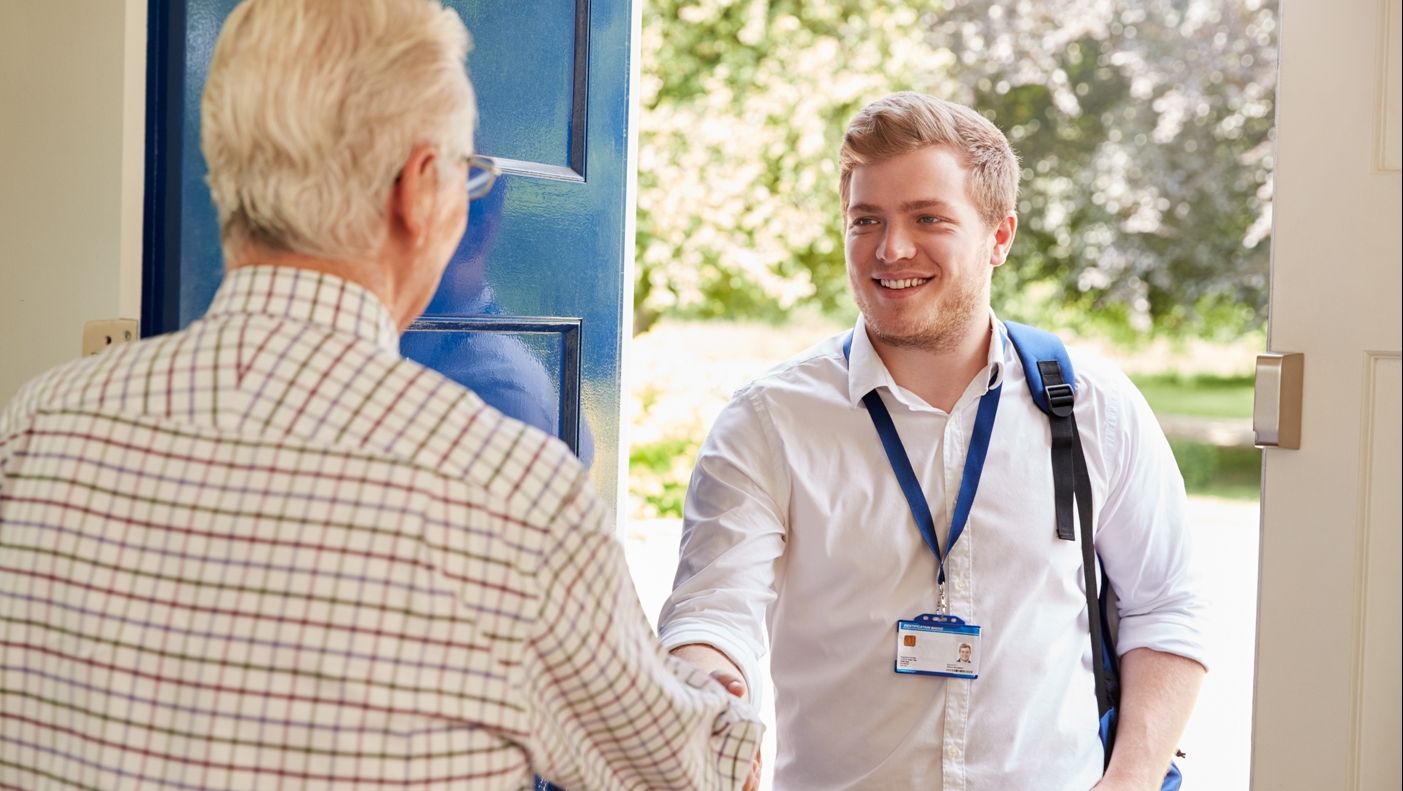 a male live-in carer going to a old mans house.